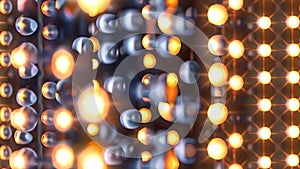 3D render of glowing hexagonal bokeh lights, suitable for tech or science-themed backgrounds or wallpapers