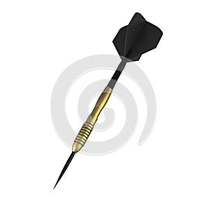 3d render of gold and black dart on white