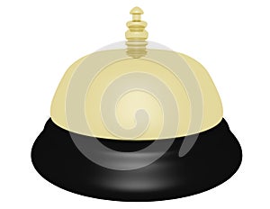 3d Render of a Gold Hotel Bell