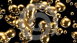 3d render gold Motion minimal art liquid background