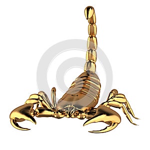 3d render of Gold Scorpion