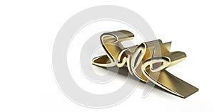 3D Render Golden Sale Banner letter, words about discount and prices