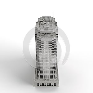 3D render of a gray modern office building isolated on the white background