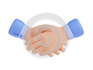 3d render handshake icon isolated business concept