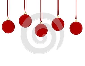 3d Render of Hanging Red Ornaments