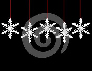 3d Render of Hanging Snowflakes