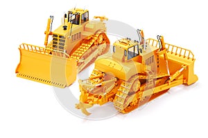 3d render heavy duty construction bulldozer vehicle tractor