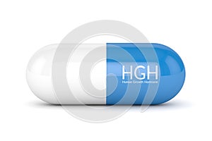 3d render of HGH pill over white