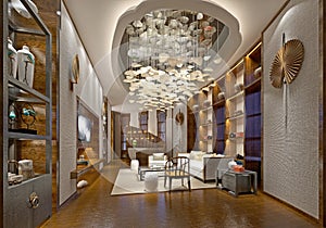 3d render hotel lobby
