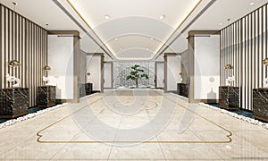 3d render of Hotel Lobby Entrance