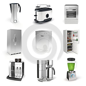 3d render of household appliances