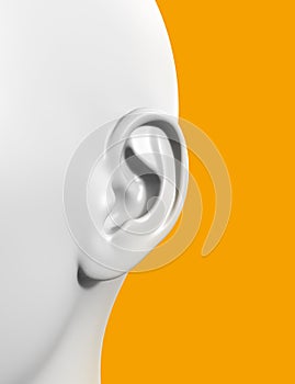 3d render illustration on female human ear