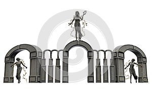 3d render illustration of nature nymph greek goddess statue