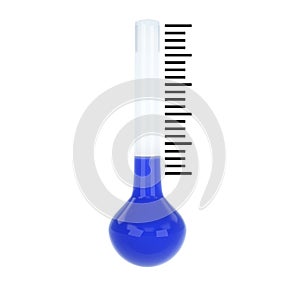 3d render illustration. Thermometer in cold temperature.