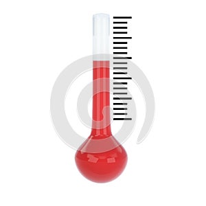 3d render illustration. Thermometer in hot temperature.