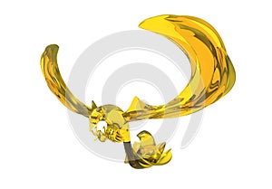 3D render illustration of a yellow phoenix