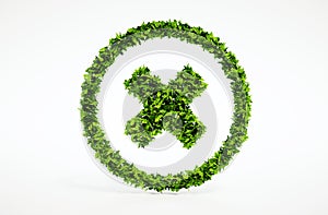 3d render image of eco cancel symbol