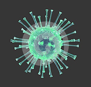 3D render of a isolated coronavirus 2019-ncov on black background