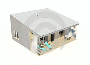 3d render - isolated visualisation of the single family house