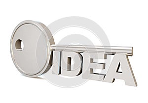 3d render of a key isolated on a white background