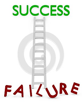 3d Render of a Ladder to Success or Failure