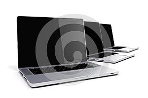 3d render of laptops