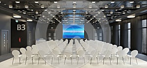 3d render of a large conference room