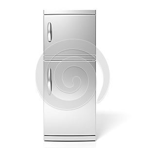 3D render of large silver refrigerator