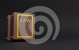 3d render of law book