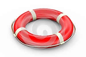 3d render of life preserver lifebuoy ring