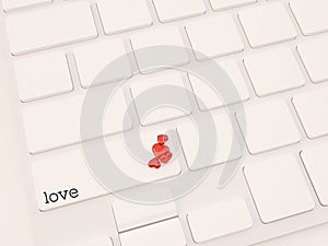 3d render love concept key