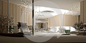 3d render of luxury hotel lobby