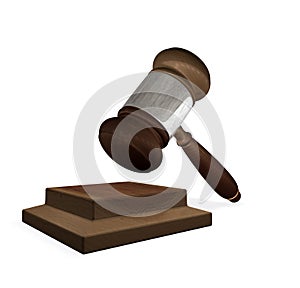 3d render magistrates gavel and block