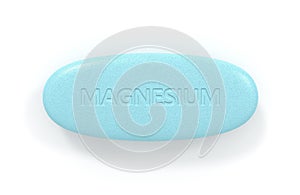 3d render of magnesium pill over white