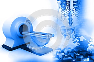 3d render of Magnetic Resonance Imaging scanner