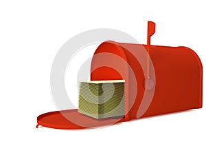 3d render mailbox isolated on white