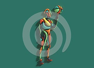 3D Render Man Hand Finger Holding Football 3d illustration Design