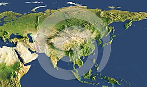 3d render of a map of Asia. Elements of this image furnished by NASA.