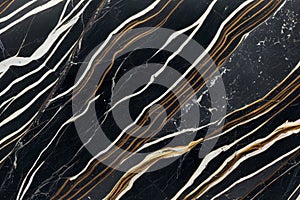 3d render of marble stone texture pattern, white and black flowy pattern