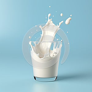 3d Render Milk Pouring Into Glass With Creative Commons Attribution