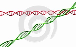 3d render ,Model of twisted DNA chain isolated.