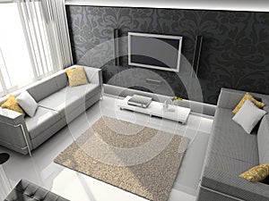 3d render modern interior