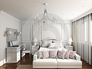 Gráficos tridimensionales renderizados por computadora de dormitorio 