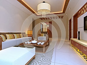 3d render modern interior of living-room