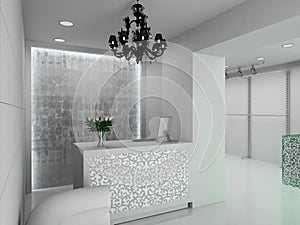 3D render modern interior of shop