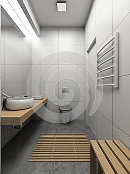 3D render modern interior of toilet