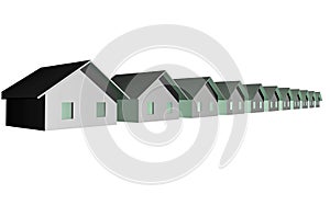 3D render of modern residential houses