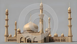 3d render mosque islamic design ai generator