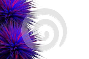 3d render of multicolored fluffy Fur Ball isolated on white bac