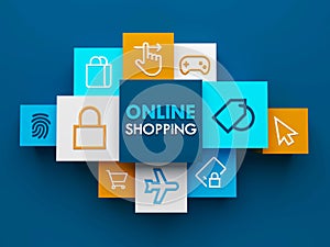 3D render of ONLINE SHOPPING business concept